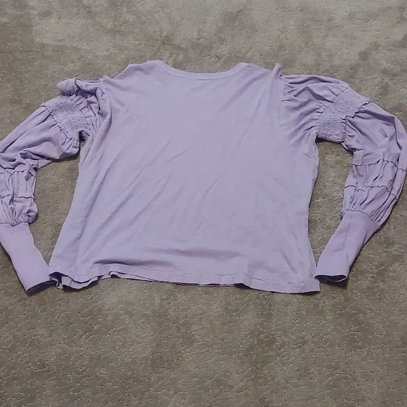 Pilcro Lavender Long Sleeve Top with Gathered Sleeves Size XL - Picture 4 of 6